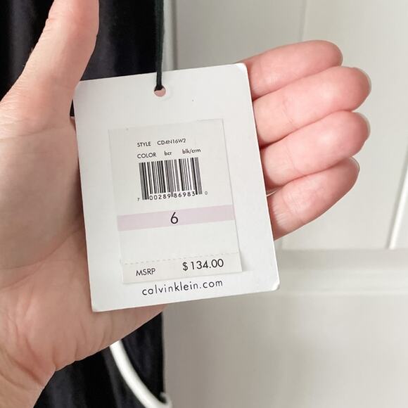 Calvin Klein drawstring waist tank jumpsuit w/ pockets black white size 6 NWT - Picture 5 of 8